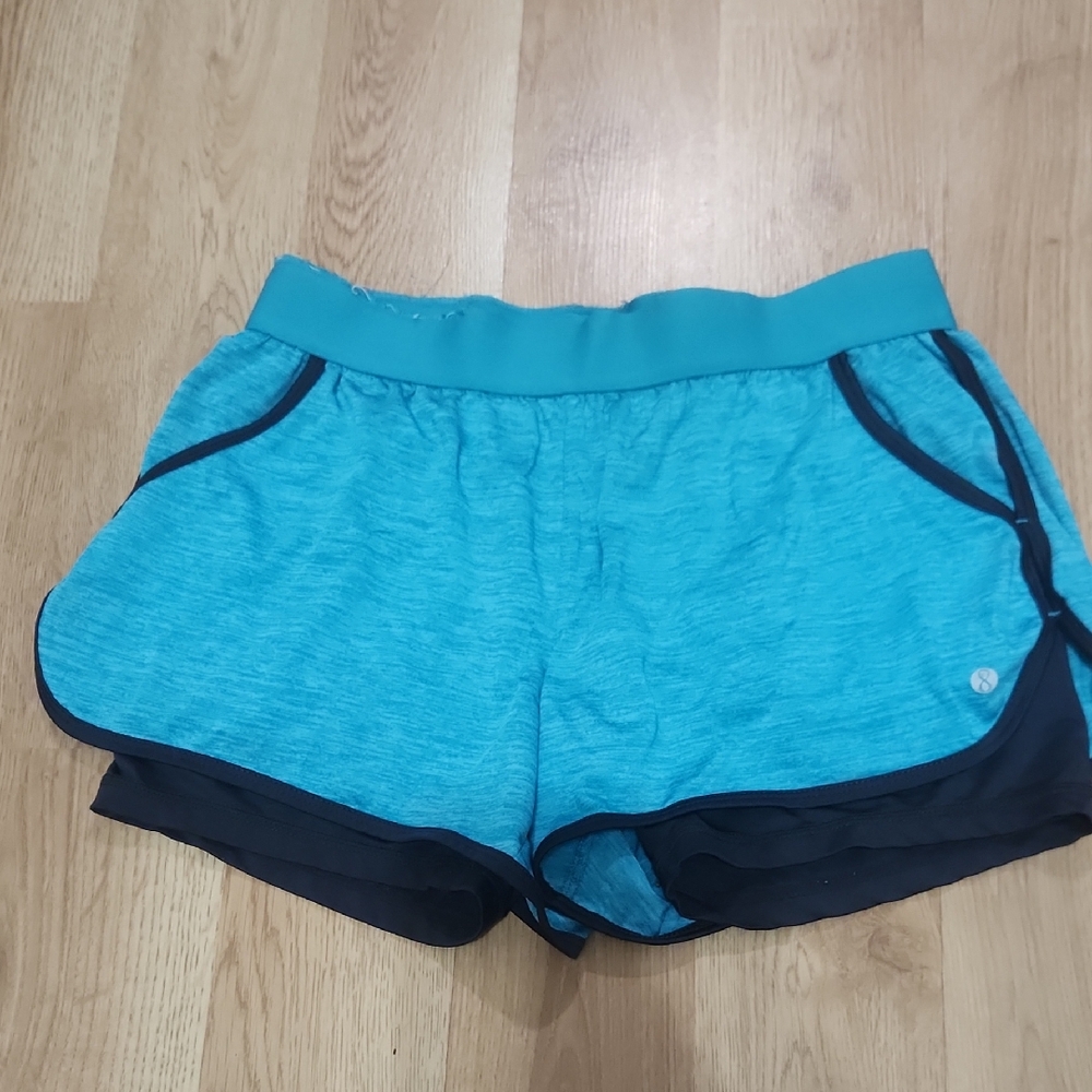 Layer 8 Teal and Navy Women's Athletic Shorts